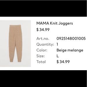 Mama Knit Joggers NWT